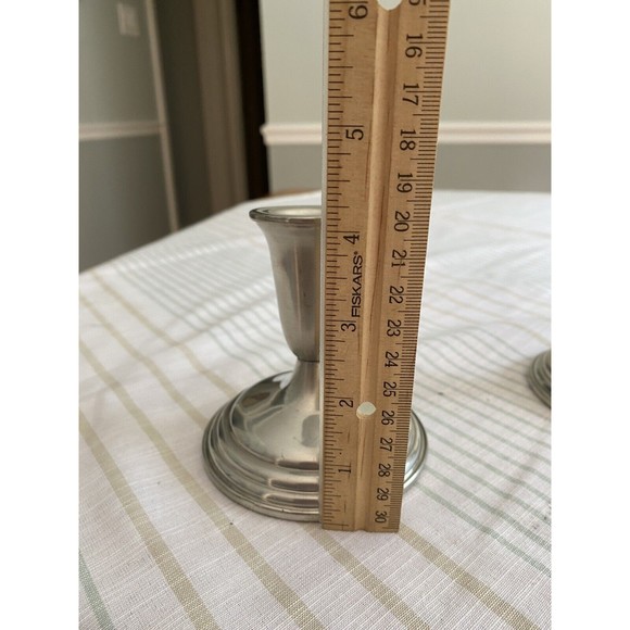 Pair of Reed & Barton Pewter Classically Designed Candlestick Holders P214 - Picture 10 of 10